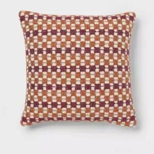 THRESHOLD NWT square checkered woven decorative throw pillows -18”
